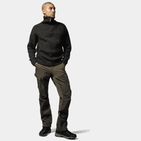 MacKenzie Men’s Hunter Wool Sweater – 100% Wool Quarter Zip Charcoal Medium NWT - Picture 12 of 17